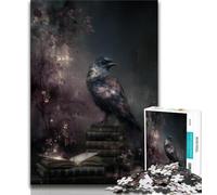 Rompecabezas de 1000 Piezas para Adultos, Regalo de Cuervo sobre un Libro, Juegos educativos clásicos, Regalo de Amigo Secreto para Mayores de 14 años, 38x26cm