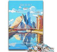Rompecabezas de 1000 Piezas para Adultos, Regalo de España, Bilbao, Rompecabezas de Viaje para Adolescentes, Toda la Familia a Partir de 14 años (26x38cm)