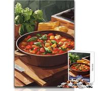 Rompecabezas de 1000 Piezas para Adultos, Regalo de estofado de Tomate y albahaca, Relajante, Divertido, para Pasar el Tiempo Libre, Juguete de Corte preciso de Primera Calidad, tamaño 38x26cm