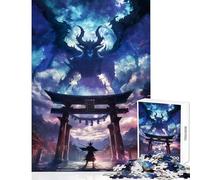 Rompecabezas de 1000 Piezas para Adultos Regalo de fantasía Demonios Puerta Torii Juguete Educativo Obra de Arte Regalo para Juego Educativo desafiante para completar tamaño 38x26cm