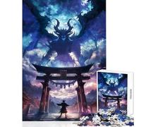 Rompecabezas de 1000 Piezas para Adultos Regalo de fantasía Demonios Puerta Torii Juguete Educativo Obra de Arte Regalo para Juego Educativo desafiante para completar tamaño 50x75cm