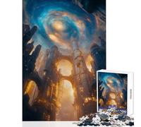 Rompecabezas de 1000 Piezas para Adultos Regalo de fantasía Paisaje Urbano con Galaxia Espiral Juguetes para armar Obra de Arte Juego Educativo colección de Artistas Bellas Artes (tamaño 38x26cm)