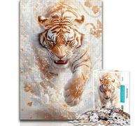 Rompecabezas de 1000 Piezas para Adultos Regalo de fantasía Rompecabezas de Tigre para Adolescentes Juego de Preguntas decoración de Pared cumpleaños y Navidad 75x50cm