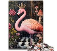 Rompecabezas de 1000 Piezas para Adultos, Regalo de Flamingo Queen para Mayores de 14 años, Juguete Educativo Intelectual descompresor, Gran Regalo, 38x26cm
