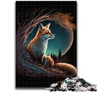 Rompecabezas de 1000 Piezas para Adultos, Regalo de Fox on The Moon, Juego de Juguetes Cada Pieza es única: un Juego desafiante y Divertido para Toda la Familia, 26x38cm