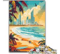 Rompecabezas de 1000 Piezas para Adultos, Regalo de Gold Coast Paradise Ayuda a ejercitar el Cerebro Juguetes adictivos para Cultivar la Paciencia Colección de Artistas Bellas Artes 38x52cm