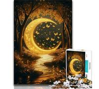 Rompecabezas de 1000 Piezas para Adultos, Regalo de Golden Moon Forest River, 1000 Piezas para Adolescentes, Juego desafiante, Ideal para Toda la Familia (tamaño 38x26cm)
