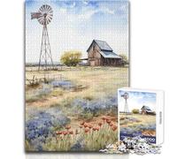 Rompecabezas de 1000 Piezas para Adultos, Regalo de Granero rústico y Molino de Viento, Rompecabezas para la Familia, análisis y lógica, Juguetes de Bricolaje, tamaño 38x26cm