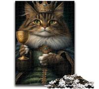 Rompecabezas de 1000 Piezas para Adultos, Regalo de King Cat para niños de 14 años Toda la Familia, 26x38cm