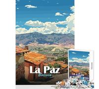 Rompecabezas de 1000 Piezas para Adultos Regalo de La Paz Bolivia Paisaje Juguete Educativo Regalo de Amigo Secreto Juego Familiar Interesante para Reducir el estrés tamaño 38x52cm
