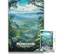 Rompecabezas de 1000 Piezas para Adultos, Regalo de la Reserva del Bosque Nuboso de Monteverde, Costa Rica, Juego desafiante, Juguete Decorativo, decoración de Pared, tamaño 38x52cm