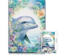 Rompecabezas de 1000 Piezas para Adultos, Regalo de La sabiduría de los Delfines, Juguete Relajante y Divertido para Pasar el Tiempo Libre, Corte preciso de Primera Calidad, tamaño 38x26cm