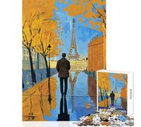 Rompecabezas de 1000 Piezas para Adultos Regalo de la Torre Eiffel Paseo otoñal Juguete Educativo Regalo de Amigo Secreto Juego Familiar Interesante para Reducir el estrés tamaño 50x75cm