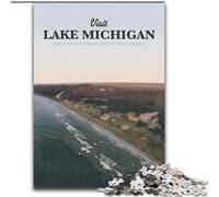 Rompecabezas de 1000 Piezas para Adultos, Regalo de la Visita al Lago Michigan, Juego desafiante, Juguetes, decoración de Pared, cumpleaños y Navidad, 50x75cm
