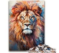 Rompecabezas de 1000 Piezas para Adultos, Regalo de león de Acuarela para Mayores de 14 años, Juguete Educativo Intelectual descompresor, Gran Regalo, 50x75cm