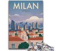 Rompecabezas de 1000 Piezas para Adultos, Regalo de Milán, Juegos educativos, decoración del hogar, Juego Educativo para cumpleaños y Navidad (tamaño 38x26cm)