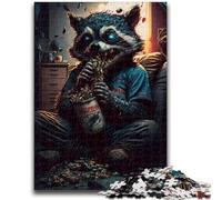 Rompecabezas de 1000 Piezas para Adultos, Regalo de Monstruos Que comen, diversión Familiar con póster a Juego y Hoja de Trivia para Mayores de 14 años, 26x38cm