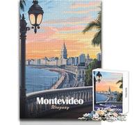 Rompecabezas de 1000 Piezas para Adultos, Regalo de Montevideo, Uruguay, Paisaje Urbano, póster de Viaje, Arte, Juego desafiante, Juguetes, decoración, Juguete de Pared, tamaño 38x26cm