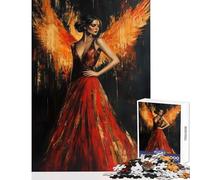 Rompecabezas de 1000 Piezas para Adultos Regalo de Mujer con alas de Fuego Juguetes para armar Obra de Arte Juego Educativo colección de Artistas Bellas Artes (tamaño 38x52cm)