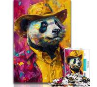 Rompecabezas de 1000 Piezas para Adultos, Regalo de Panda Pintor, Juegos educativos, decoración del hogar, Toda la Familia, 38x26cm