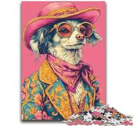 Rompecabezas de 1000 Piezas para Adultos, Regalo de Perro, Vaquera, Arte, Juegos educativos, decoración del hogar, Juego Educativo para cumpleaños y Navidad, 26x38cm