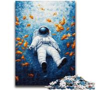 Rompecabezas de 1000 Piezas para Adultos, Regalo de pez Dorado y Astronauta, antiestrés, Vacaciones en casa, Pasatiempos, Lista de Deseos con Papá Noel, 50x75cm