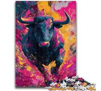 Rompecabezas de 1000 Piezas para Adultos, Regalo de Pintura de Toro, Juguetes de Entretenimiento Familiar, Juego Educativo para cumpleaños y Navidad para Mayores de 14 años, 50x75cm