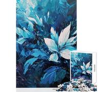 Rompecabezas de 1000 Piezas para Adultos Regalo de Pintura Floral Abstracta Azul y Blanca Juguete Educativo Regalo de Amigo Secreto Juego de ingenio Cada Pieza es única (tamaño 50x75cm)