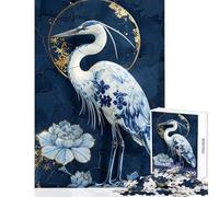 Rompecabezas de 1000 Piezas para Adultos Regalo de Porcelana Garza renacida Juguete Educativo Obra de Arte Regalo para Juego Educativo desafiante para completar tamaño 38x52cm