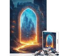 Rompecabezas de 1000 Piezas para Adultos Regalo de Portal Mágico al Castillo Juguetes de Bricolaje Obra de Arte Juego Educativo colección de Artistas Bellas Artes (tamaño 38x52cm)