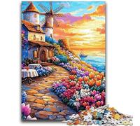 Rompecabezas de 1000 Piezas para Adultos, Regalo de Pueblo costero para Mayores de 14 años Desafiante de completar, Pero Divertido y Gracioso Excelentes Regalos y Juguetes 50x75cm
