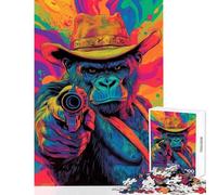 Rompecabezas de 1000 Piezas para Adultos Regalo de Rompecabezas de Pistolero de la Jungla para Adultos Juguetes de Bricolaje Divertidos y con Humor Regalo de cumpleaños (tamaño 50x75cm)