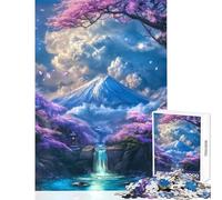 Rompecabezas de 1000 Piezas para Adultos Regalo de Sakura Falls of Fuji decoración del hogar Juguetes Regalos de cumpleaños Juego Educativo Interesante reducción del estrés tamaño 50x75cm