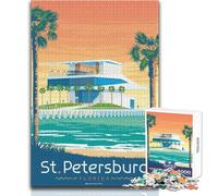 Rompecabezas de 1000 Piezas para Adultos, Regalo de San Petersburgo, Florida, póster, Juegos educativos, Actividades Familiares, Regalos de cumpleaños, tamaño 38x52cm
