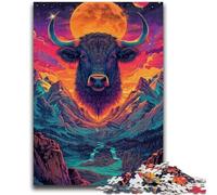 Rompecabezas de 1000 Piezas para Adultos, Regalo de Sigpsychedelic Cow in The Mountains para Mayores de 14 años, Juegos educativos para Adultos y Adolescentes, Obra de Arte de Regalo de 50x75cm