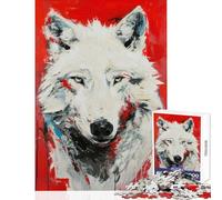 Rompecabezas de 1000 Piezas para Adultos Regalo de Snow Shadow Wolf Juguete Educativo Regalo de Amigo Secreto Juego de ingenio Cada Pieza es única (tamaño 38x52cm)