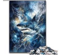 Rompecabezas de 1000 Piezas para Adultos, Regalo de tiburón Nadando, Juguetes educativos, Juegos antiestrés, decoración de Pared tamaño 26x38cm