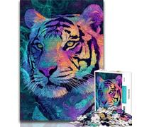 Rompecabezas de 1000 Piezas para Adultos, Regalo de Tigre Misterioso, Juegos Familiares Divertidos, Actividades en casa, Regalo de cumpleaños, Regalos de Viaje, 38x26cm