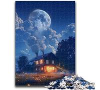 Rompecabezas de 1000 Piezas para Adultos, Regalo de un Hermoso hogar bajo Estrellas de Colores, Juego desafiante, Toda la Familia, 50x75cm