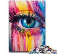 Rompecabezas de 1000 Piezas para Adultos, Regalo de un Hermoso Ojo con Pintura Colorida, Juegos educativos, decoración del hogar, Juego Educativo para cumpleaños y Navidad, 38x26cm
