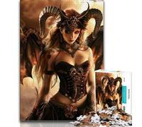 Rompecabezas de 1000 Piezas para Adultos, Regalo de una Bella Dama Demonio con alas, diseño Vibrante y único, Experiencia Relajante y desafiante, 38x26cm