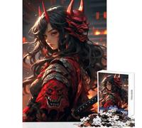 Rompecabezas de 1000 Piezas para Adultos Regalo de una guerrera con máscara de Oni Juguetes antiestrés Regalos para Mujeres y Hombres Juegos Divertidos colección de Artistas Bellas Artes 50x75cm