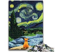 Rompecabezas de 1000 Piezas para Adultos, Regalo de Van Gogh, Gato del Cielo Nocturno, Juguetes educativos, Juegos Familiares, Regalos para Amigos y Familiares, 50x75cm