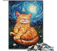 Rompecabezas de 1000 Piezas para Adultos, Regalo de Van Gogh, Gato del Cielo Nocturno, Juguetes educativos para el Aprendizaje, Juegos Familiares, Ideal para decoración de Escritorio (tamaño 26x38cm)