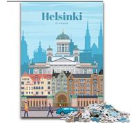 Rompecabezas de 1000 Piezas para Adultos, Regalo de Viaje a Helsinki, Ideal para Aprender y Regalar a Toda la Familia 50x75cm