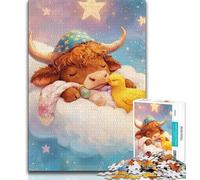 Rompecabezas de 1000 Piezas para Adultos Regalo de Yak durmiendo Rompecabezas para Adolescentes Juego de Preguntas decoración de Pared cumpleaños y Navidad 75x50cm