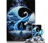 Rompecabezas de 1000 Piezas para Adultos Regalo de Yin y Yang Rompecabezas de 1000 Piezas para aliviar el estrés para Pasar el rato interacción Entre Padres e Hijos 75x50cm