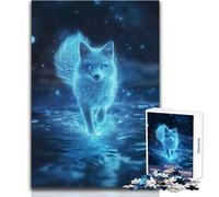 Rompecabezas de 1000 Piezas para Adultos, Regalo de Zorro Brillante en el Agua, Juego Educativo Familiar, desafío difícil, Ideas de Regalo, tamaño 38x52cm
