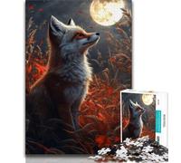 Rompecabezas de 1000 Piezas para Adultos Regalo de Zorro de fantasía 1000 Piezas para Adolescentes Regalo de Amigo Secreto para Mayores de 14 años 26x38cm