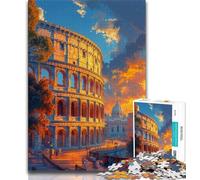 Rompecabezas de 1000 Piezas para Adultos, Regalo del Coliseo de Roma, Rompecabezas de 1000 Piezas, antiestrés, desafío difícil, Ideal para decoración de Escritorio (tamaño 38x26cm)